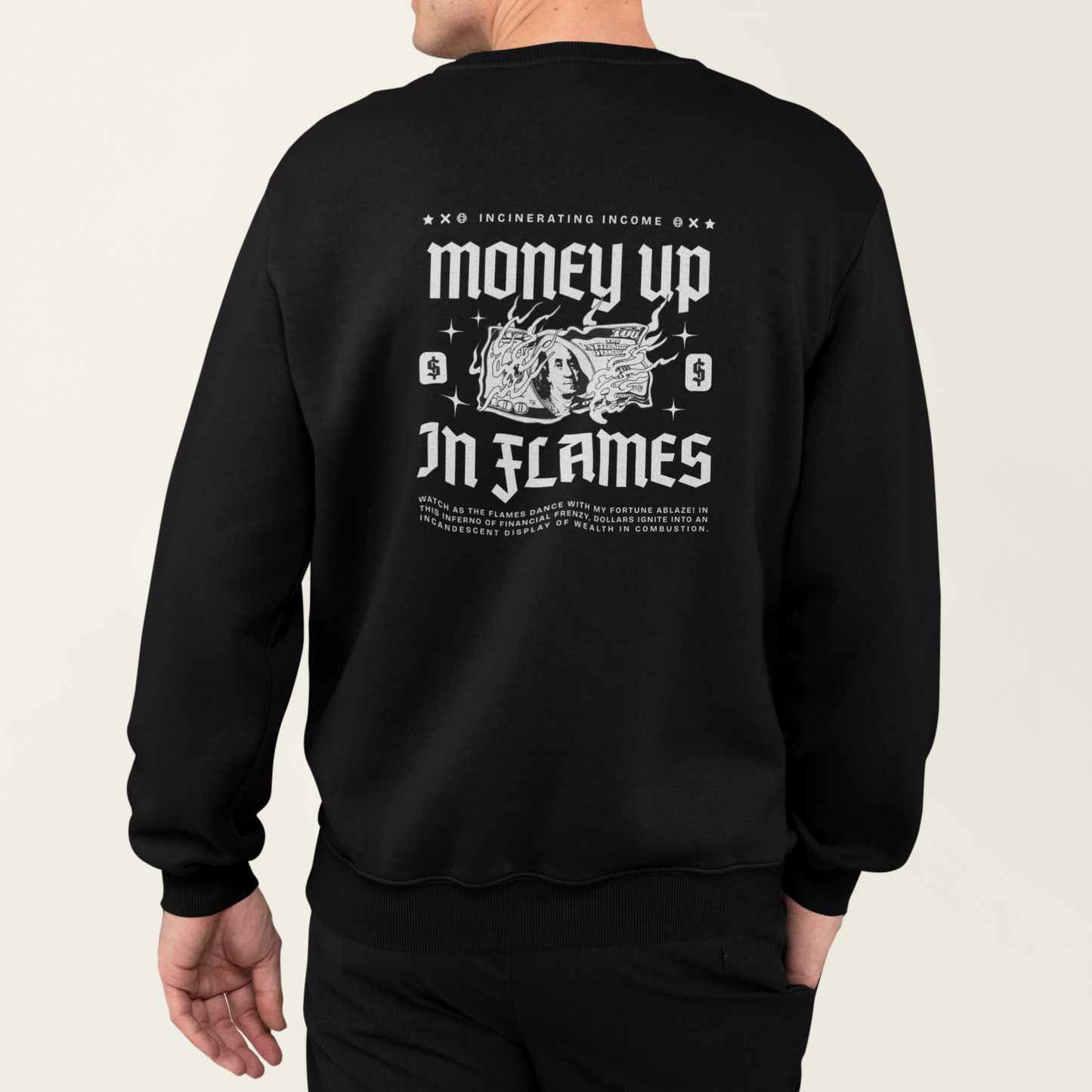 Moletom Careca Money Up in Flames